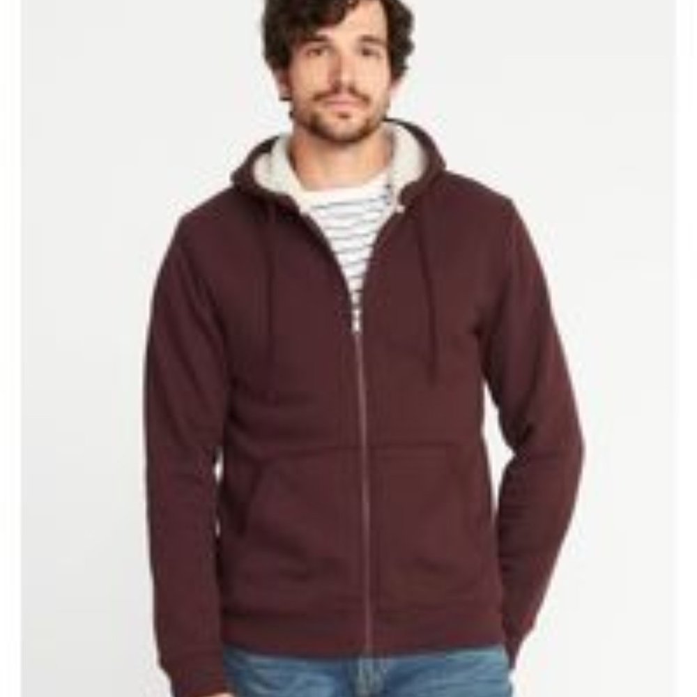 OLD NAVY Men's Sherpa-lined Zip Hoodie - Small